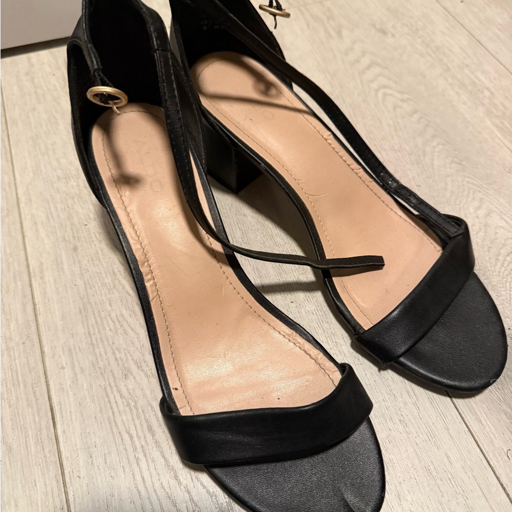 Aldo Black Strappy Heels